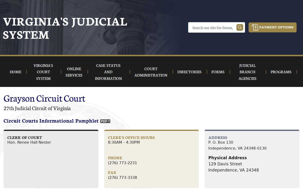 Grayson County criminal court cases Circuit Court page