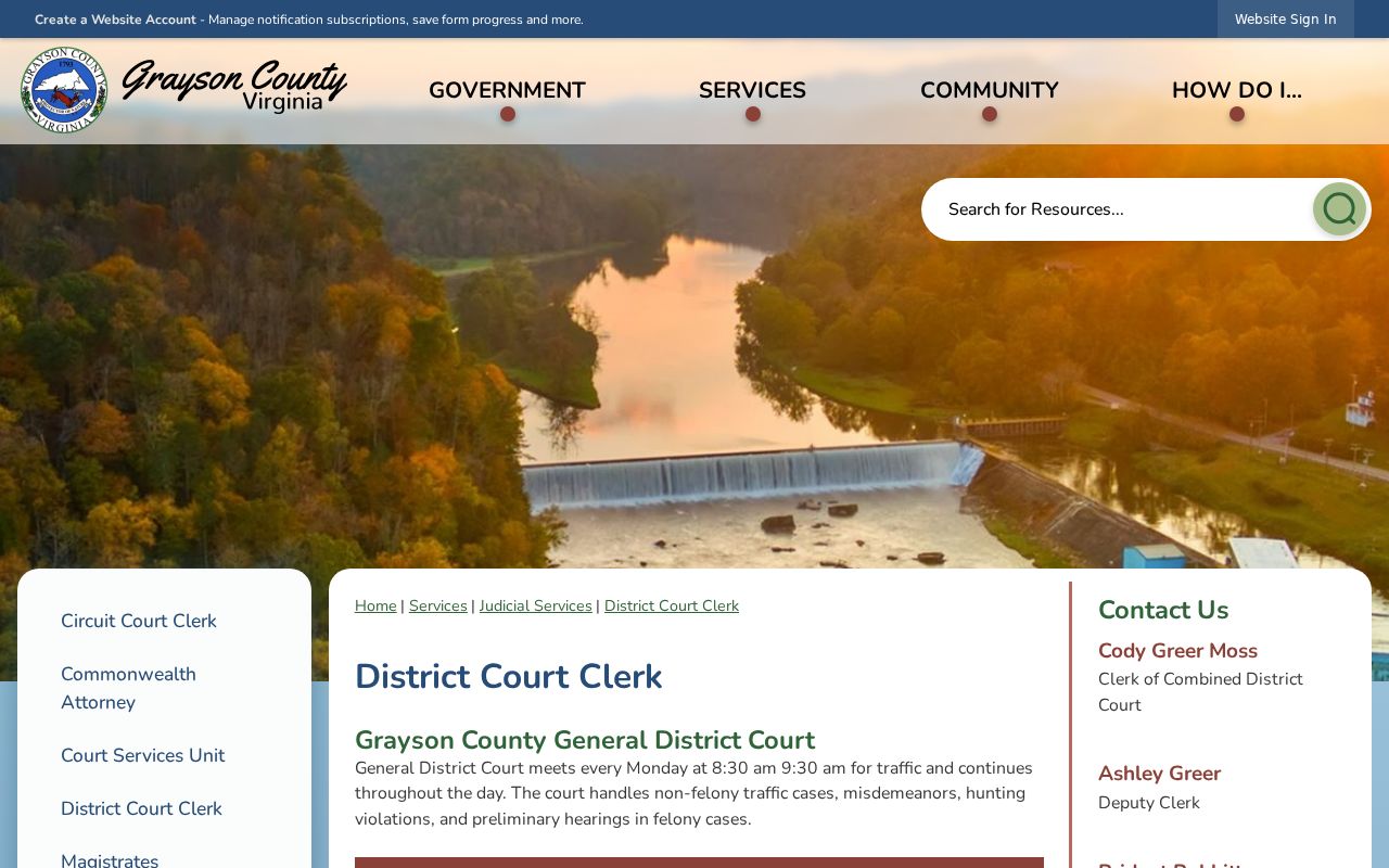 Grayson County District Court criminal record information