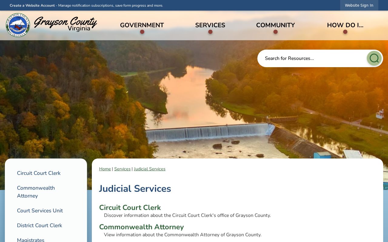 Grayson County criminal court and judicial services directory