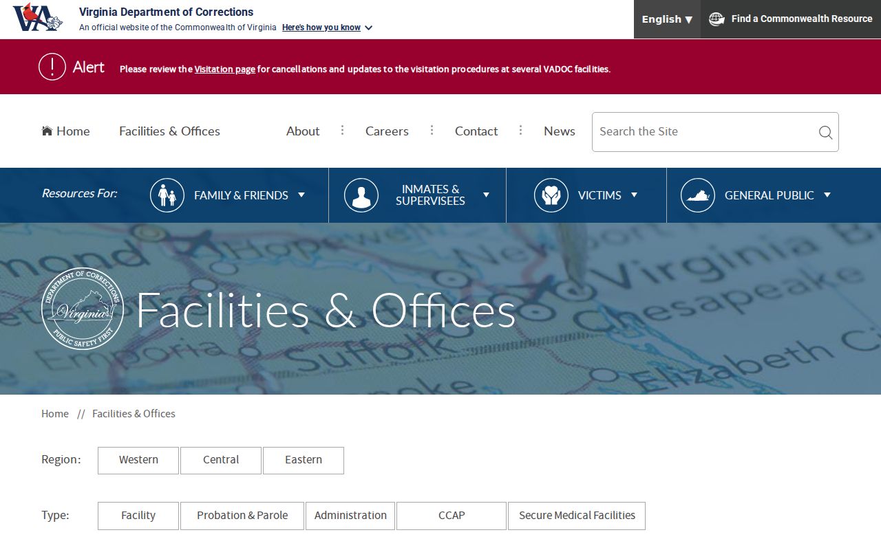VADOC facilities and supervision records for Grayson County criminal history