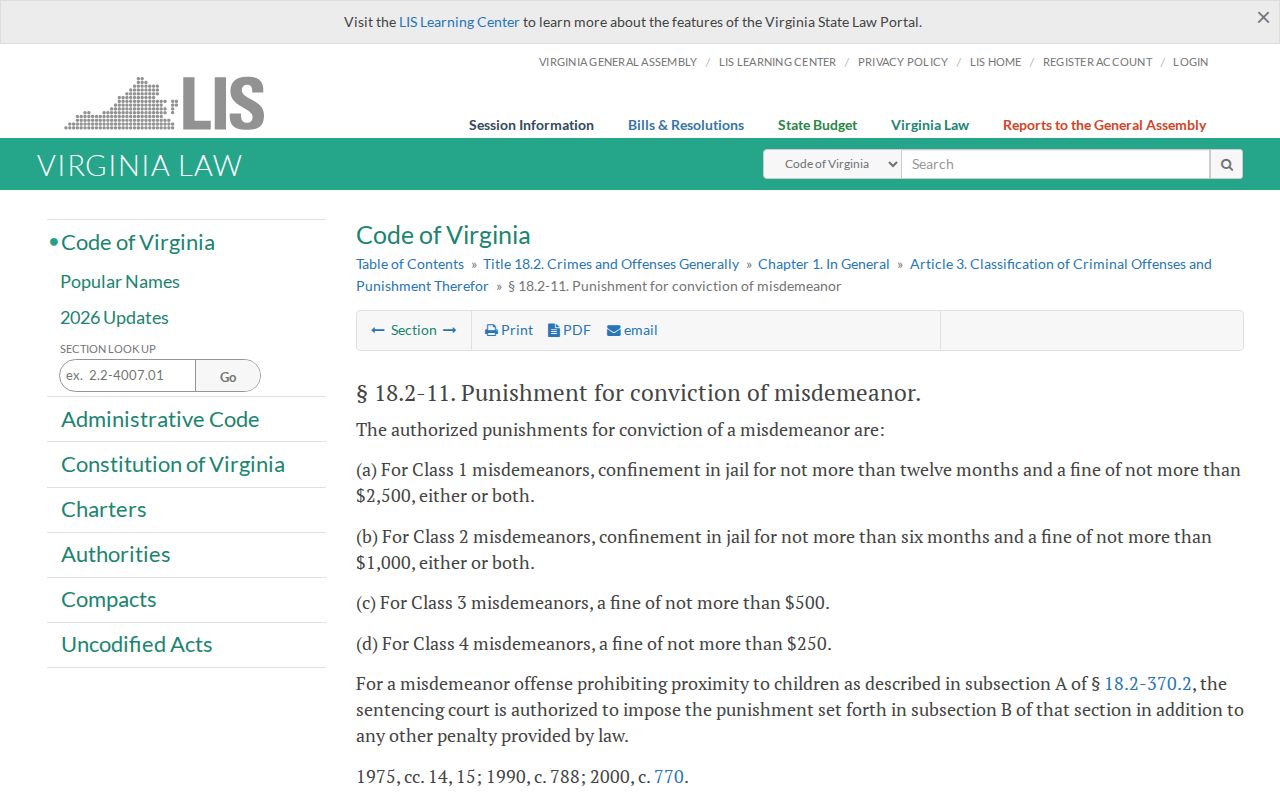 Grayson County Troutdale criminal records misdemeanor classifications source